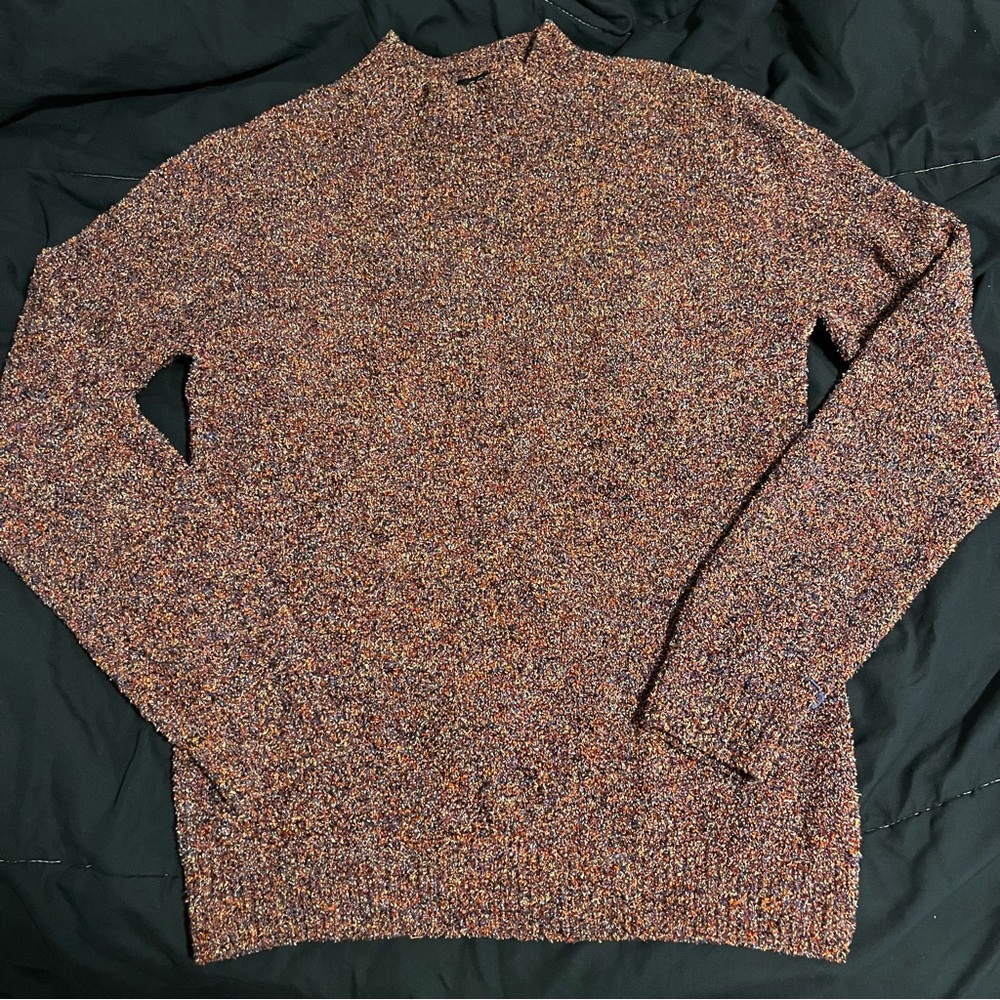 COS Wool Blend Boucle Knit Mock Neck Sweater